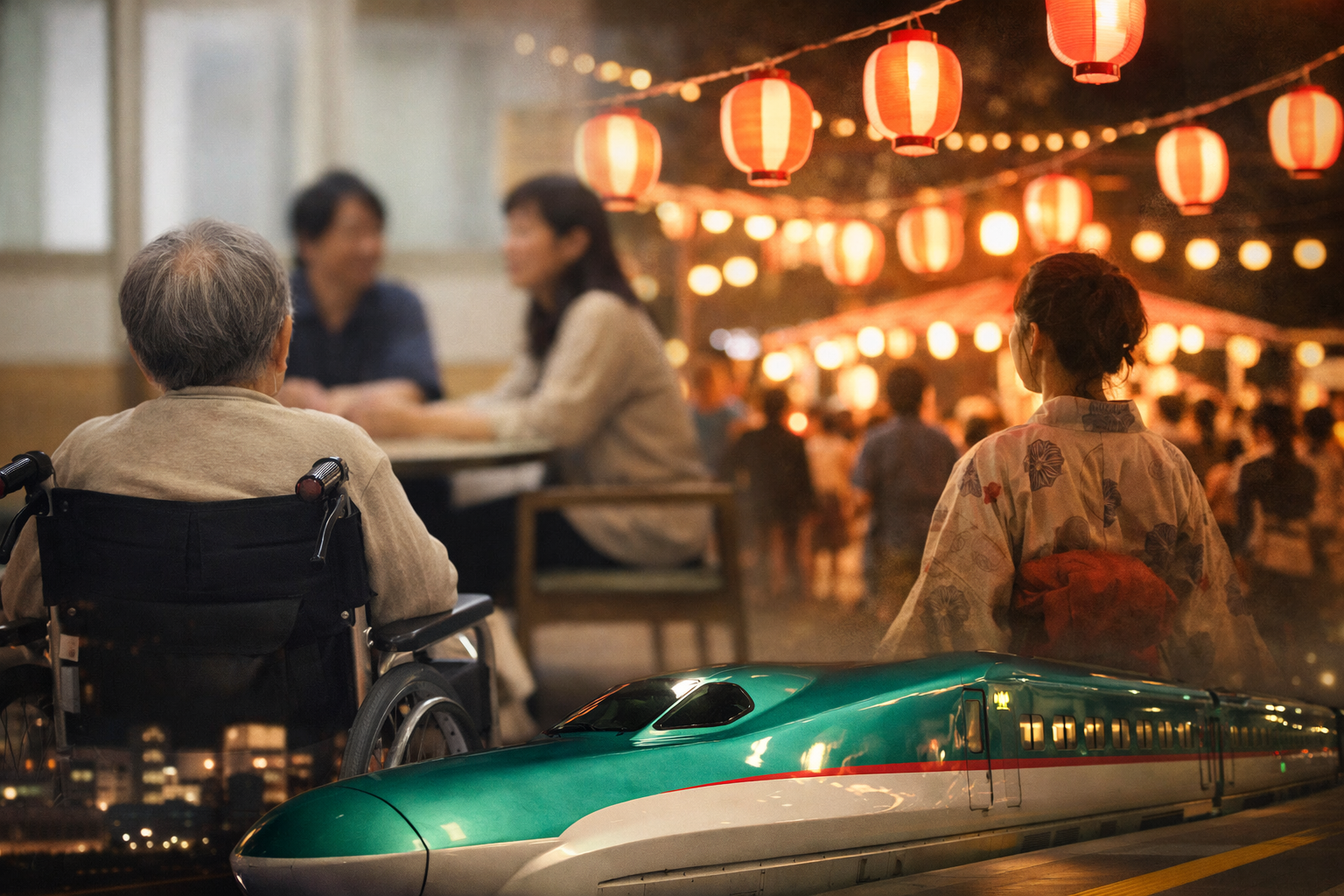 母に会い、はやぶさで帰る夜